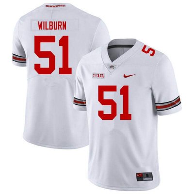 Men's Ohio State Buckeyes #51 Trayvon Wilburn White Nike NCAA College Football Jersey On Sale OQX6444HD